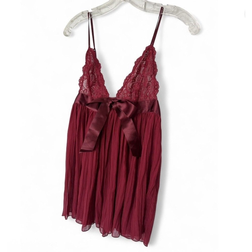 Vintage Victoria's Secret Red Lace Babydoll Chemise Nightie S Y2K Lingerie 11/05